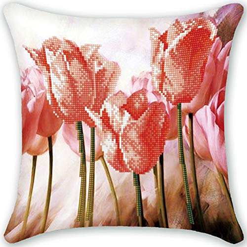 DIY Handwork Store 5D Diamond Painting Cushion Cover Throwing Pillow Case Partial Round
