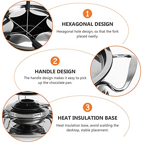 1 conjunto de panela de aço inoxidável para derreter chocolate, queijo sorvete (antiaderente)