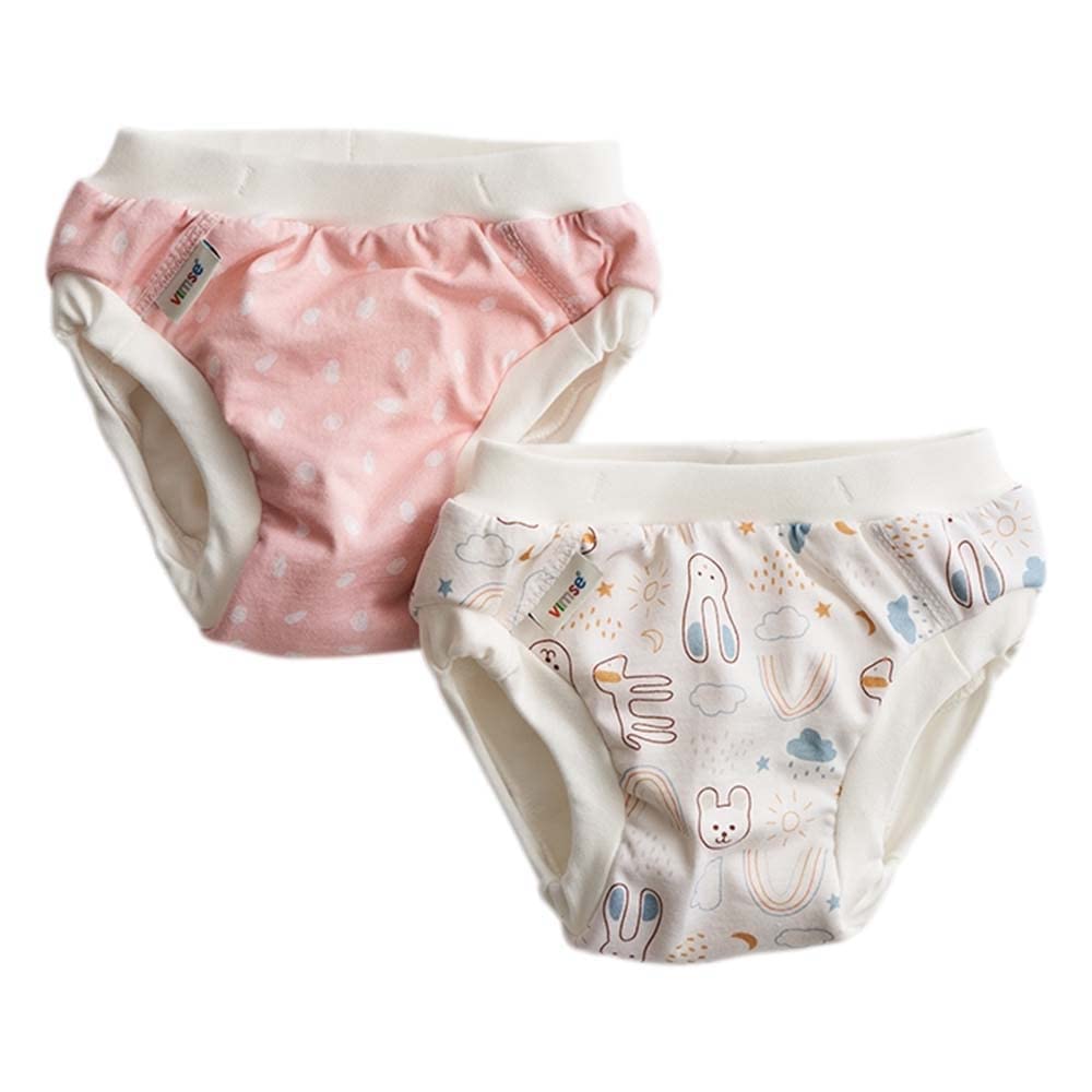 Imsevimse Trainerhosen, Pink Dots/White Teddy, Größe XL, 2er Pack