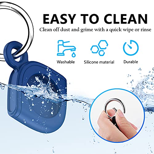 doeboe-for-Airtag-Holder-2-Pack-Fully-Waterproof-AirTag-Keychain-Case-Cover-Hard-Airtag-Dog-Collar-Holder-for-Apple-Airtag-Tracker-Shockproof-Anti-Scratch-Light-for-KeyLuggage-BlackBlue