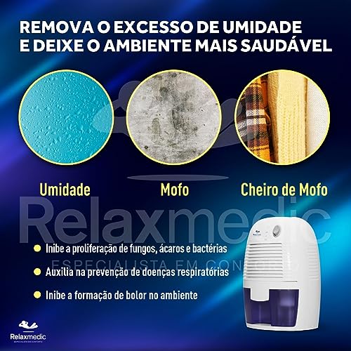 Desumidificador De Ar e Ambiente Blue Air 500 ML, Antimofo, Bivolt, Branco - Relaxmedic