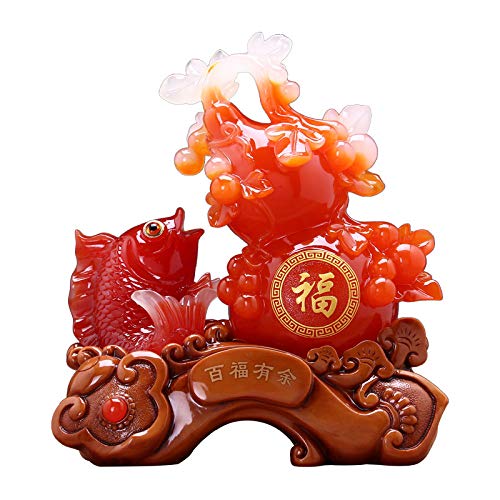 Petite statue mignon poisson gourde résine pour maison - 2