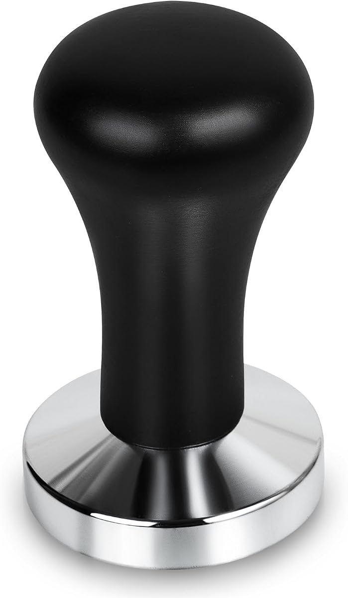 51mm Espresso Tamper, Espresso Machine Accessories, Espresso Tamper with Wood Handle, Durable Metal Tamper, Medium Weight, Home & Café Use Coffee Tamper