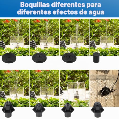 Bomba de agua solar LESOLEIL de 3,5 W, juego de 8 boquillas para oxigenar estanques y fuentes 8