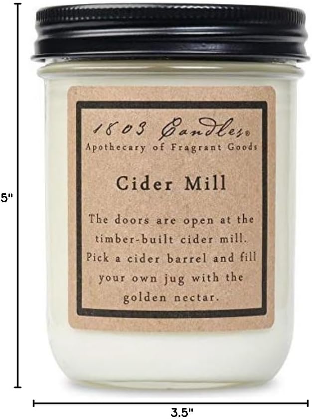 1803 Candles - 14 oz. Jar Soy Candles - (Cider Mill)