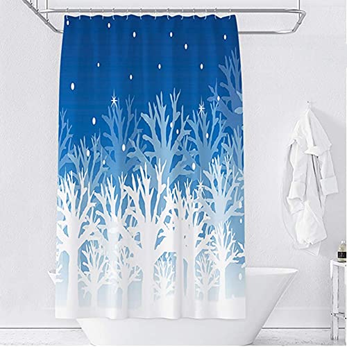 Rideau de douche imperméable en polyester cube d'eau 3D long - 4