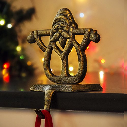 Wrightus Christmas Decorations Christmas Stocking Holder Metal Christmas Stocking Hangers for Mantle Fireplace Free Standing Deer Snowman Santa Snowflake Indoors Vintage (Snowman)