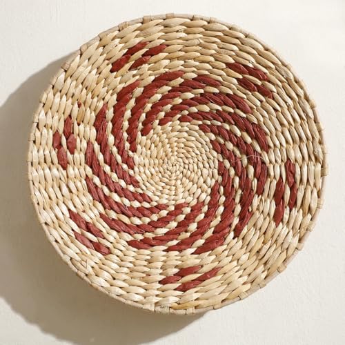 Panier rond naturel fait à main avec fixation murale robuste - 8