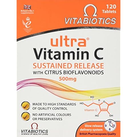 Ultra Vitamin C Sr and Bioflavonoid Tablets, Pack of 120 Cover