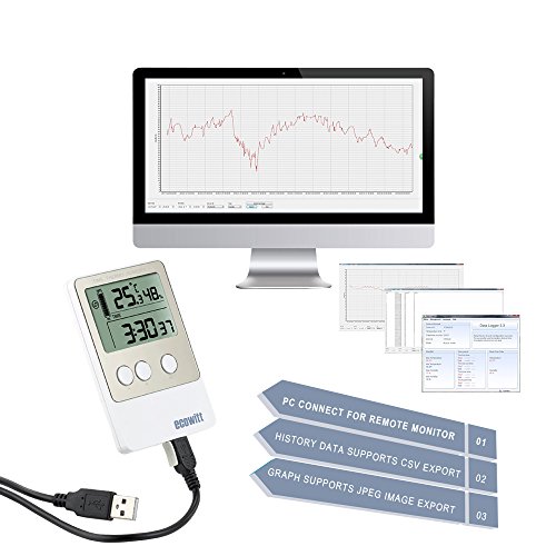 ECOWITT DS102 USB Temperature Humidity Data Logger Recorder 20736 Points with PC Software