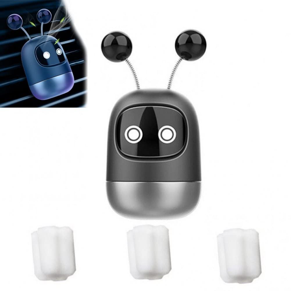 Danlai Cute Robot Aromatherapy Auto Air Outlet Perfume Long-lasting Fragrance Clip Diffuser + Solid Car Perfume