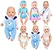ebuddy 6 set di accessori per bambole, con vestito, pagliaccetto, giubbotto, fascia e cappello per bambole da 43 cm