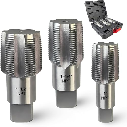 Tarauds filetés en acier au carbone pour tuyauterie lot de 3 pièces