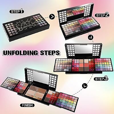 CHARMCODE All in One Makeup Kit, Makeup Kit for Women Full Kit, Make Up Christmas Gift Set for Teen Girls- Eyeshadow Palette,Lip Gloss,Concealer,Highlighter,Blush,Eyeliner,Brow Powder & Contour