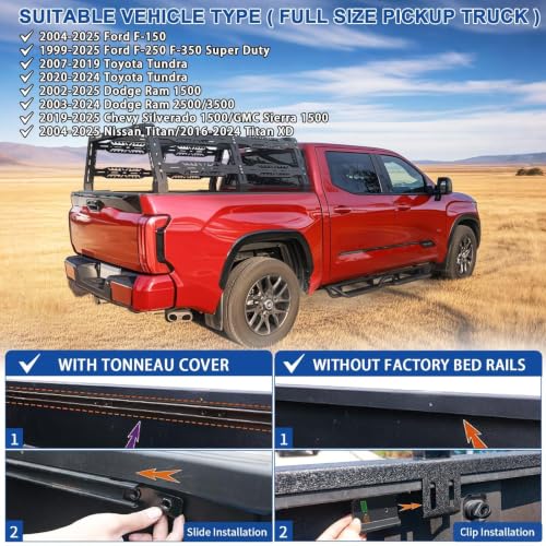 Image of 22.5 inch High Overland Truck Bed Rack for Full-Size Trucks