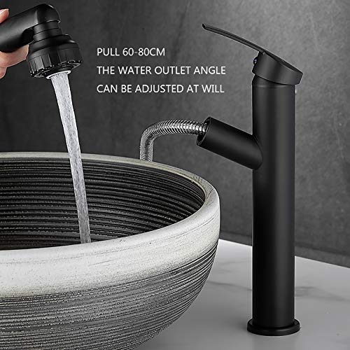 WXDL Nero Rubinetto per Lavabo Alto Ottone