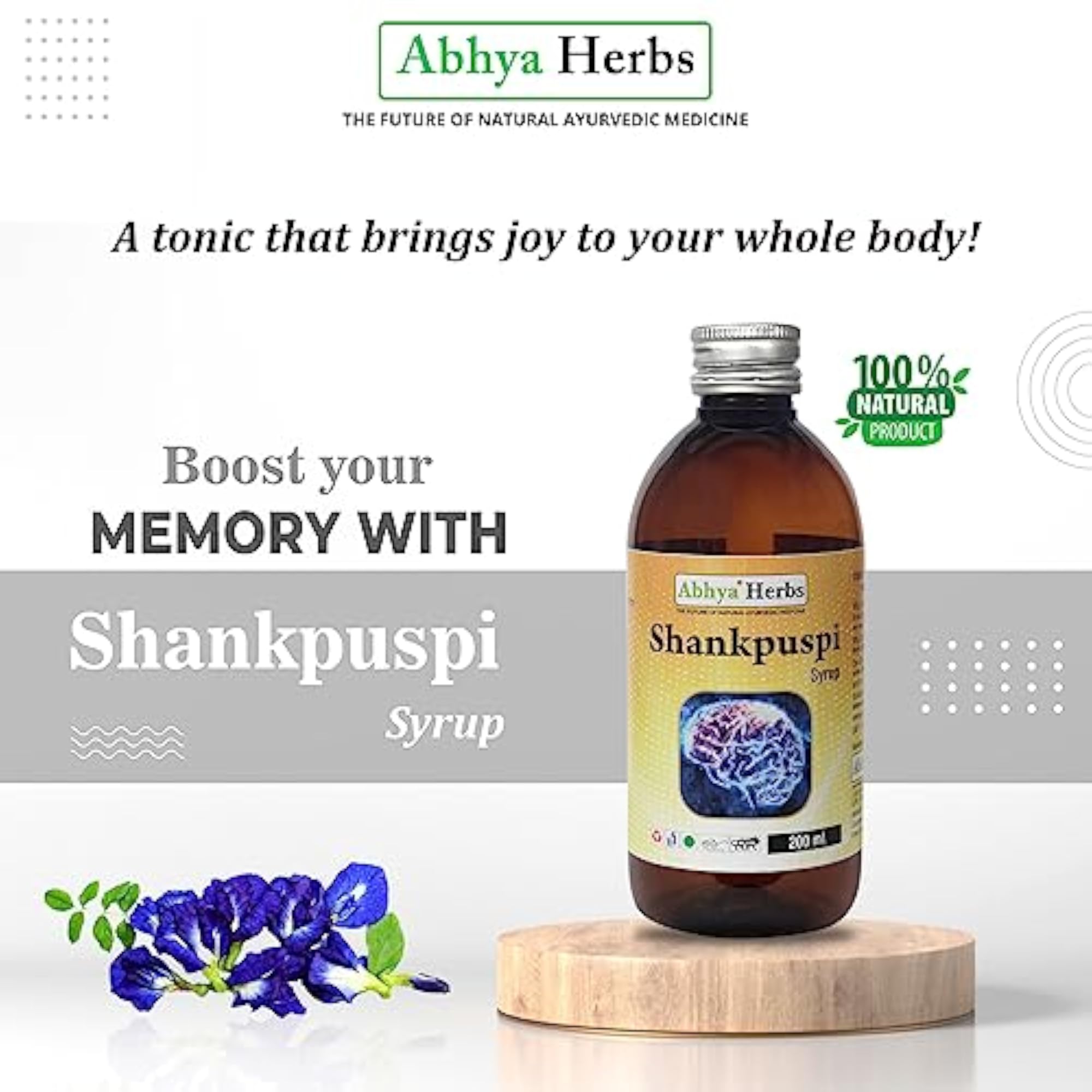 SHANKPUSPI Syrup - Concentration and Mental Health Supplement, 200ml