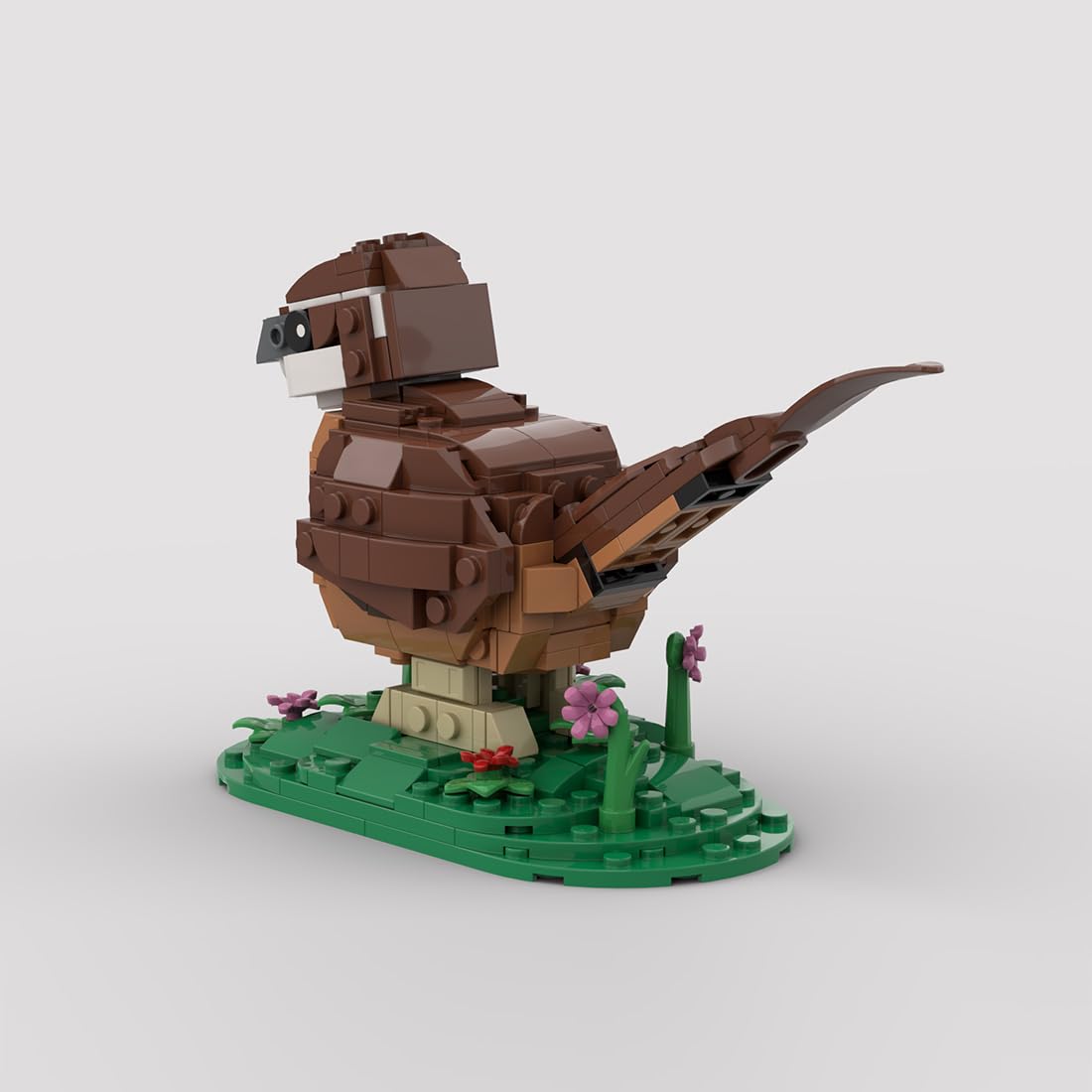 Juego de bloques de construcción coleccionables de pájaros cantores Carolina Wren, decoración coleccionable de oficina o hogar, ladrillos de pájaros, regalo para adultos, adolescentes amantes de las
