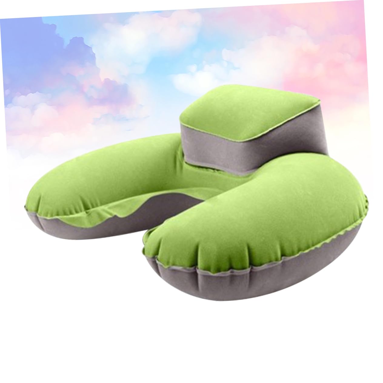 Unomor Memory Foam Neck Pillow Inflatable u Shape Pillow for Travel Nap Camping