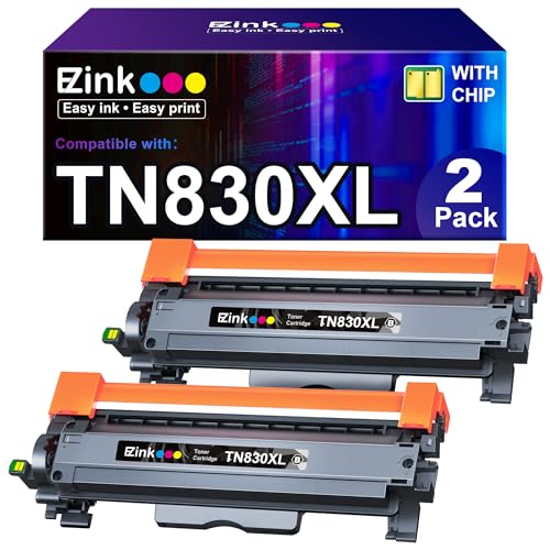 E-Z Ink Compatible TN830 Toner Cartridge Replacement for Brother TN830XL TN830 TN 830 Toner Cartridges with Brother DCP-L2640DW HL-L2460DW HL-L2480DW HL-L2400D HL-L2405W MFC-L2820DW Printer