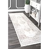 nuLOOM Cantrell Vintage Medallion Runner Rug, 2' 8' x 8', Ivory
