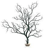CURRENT USA Moss Green Manzanita Branch 22-inch Tall with Weighted Base | Tree Branches Molded Aquarium Decor Decoration Fake Artificial Fish Tank Ornament for Freshwater or Saltwater (7396)