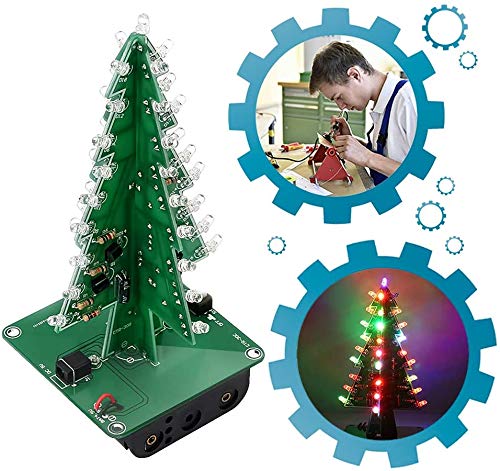 DIY RGB LED Flashing Christmas Tree Electronic Kit | Solder Practice Kit For Adults, 3D PCB Tree - View #12