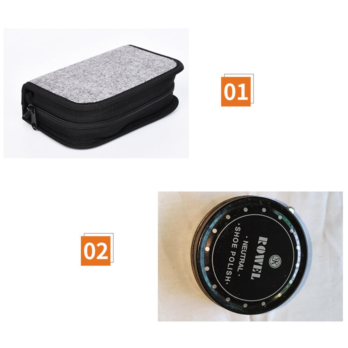 HOMSFOU Spazzole per Scarpe con Design Creativo e Pratico Set 8 per la Pulizia e Lucidatura di Scarpe e Stivali in Crine di e Feltro, Kit Portatile e Leggero