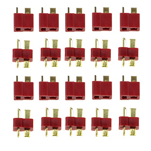 JUYO VONSAN 10 Pairs Ultra T Plug Connectors Deans Style for RC LiPo Battery Male and Female