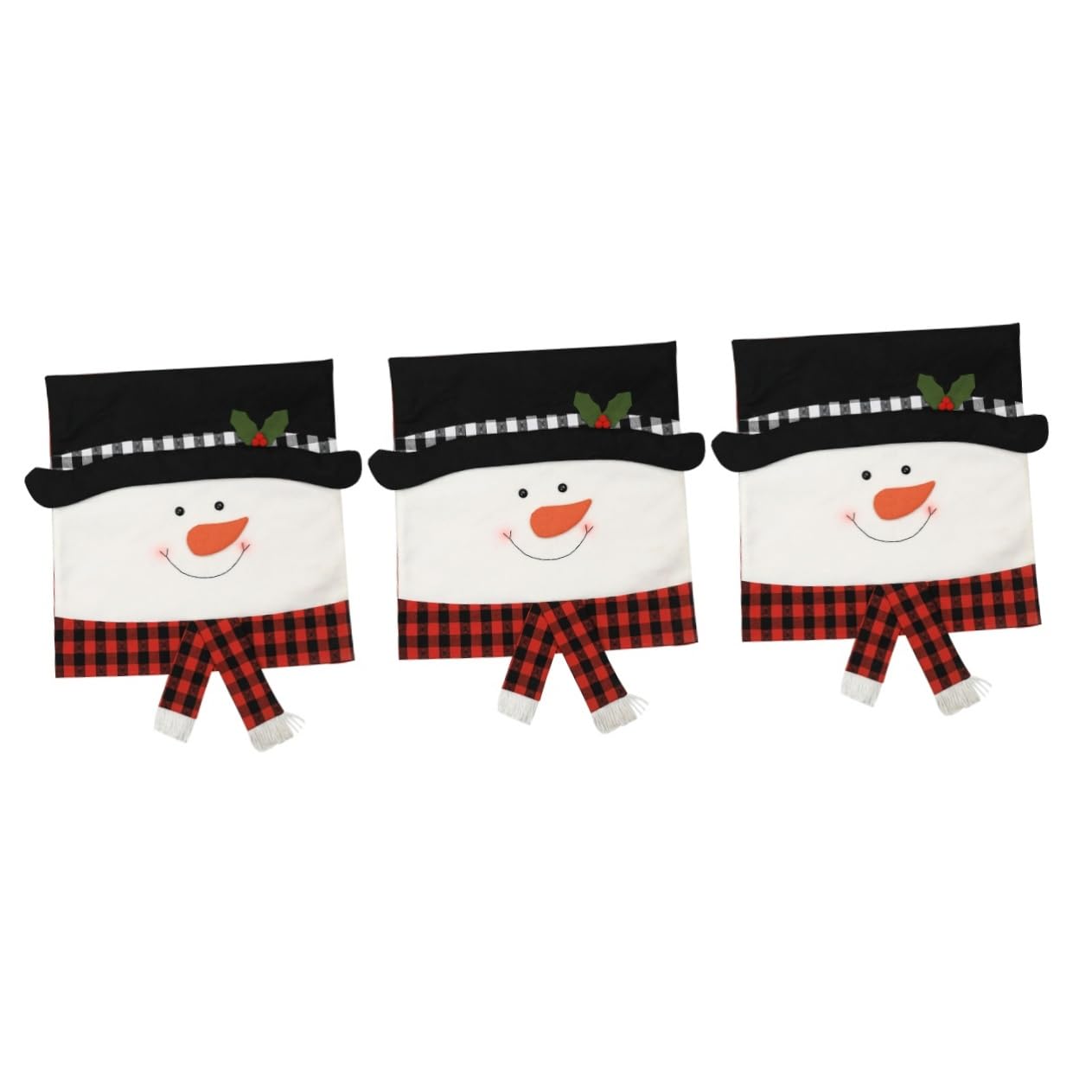 Housse de chaise de Noël en flanelle rouge IMIKEYA pour salle à manger, lot de 3 pièces