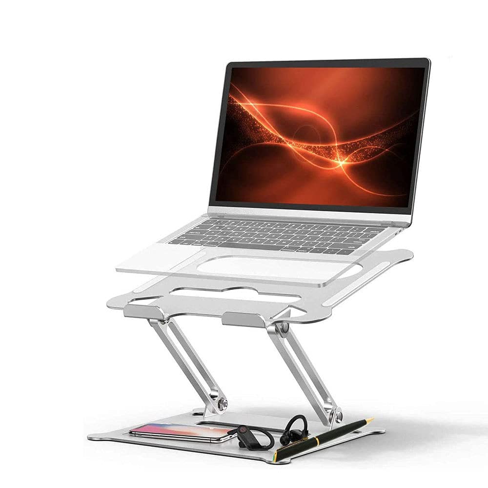WEC-Tech Laptop Stand, Laptop Holder, Multi-Angle Stand with Heat-Vent to Elevate Laptop, Adjustable Notebook Stand for Laptop up to 17 inches, Compatible for MacBook Pro/Air, Surface Laptop (Silver)