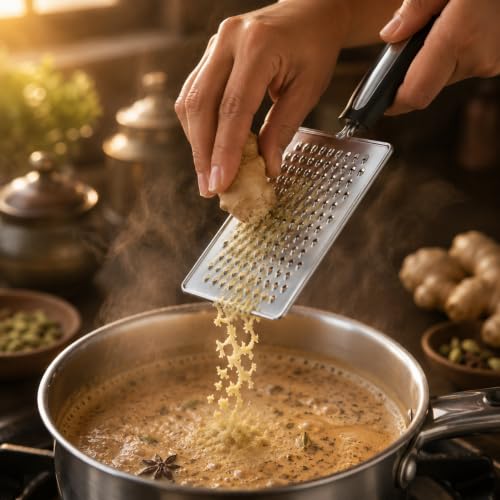 Image of Stainless Steel Hand Grater with Ergonomic Handle | Multipurpose Vegetable, Cheese & Fruit Grater for Kitchen Use | Durable & Easy-to-Clean Flat Grater