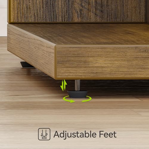 LITTLE TREE C-förmiger Beistelltisch für Sofa & Schlafzimmer – Kleiner Beistelltisch für Wohnzimmer, Ablage über der Couch für Laptop, Snacks, Bücher, Braun, 1 Stück – Bild 7