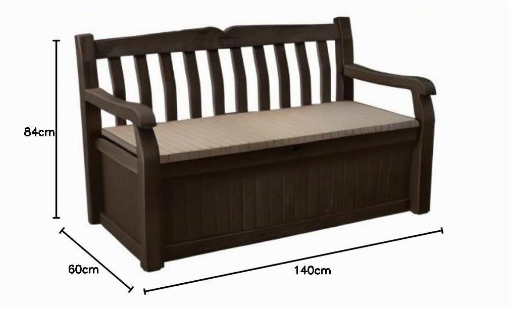 Keter, Sitzbank mit Truhe, Eden 140x60x84 cm braun