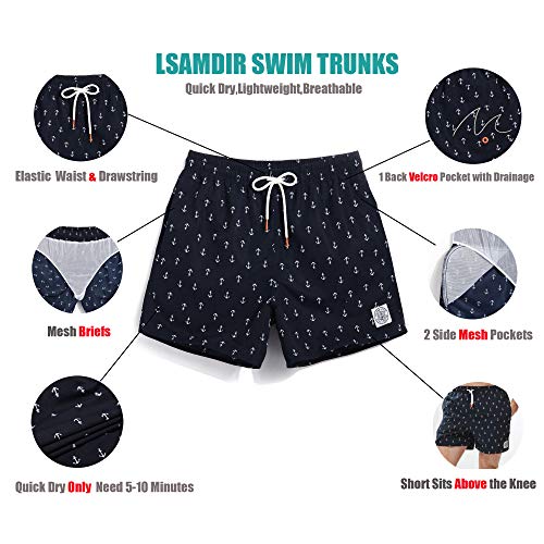 Men's 7“ Swim Trunks with Mesh Liner Quick Dry Bathing Suits Printing2