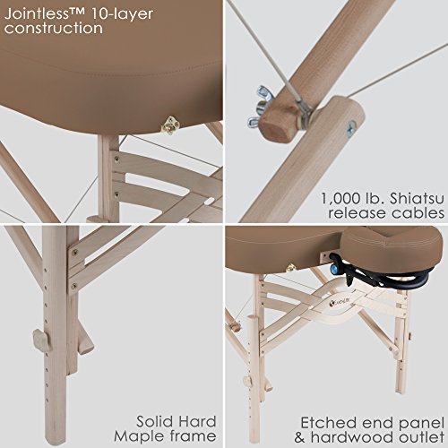 Image of EARTHLITE Premium Portable Massage Table Package SPIRIT - Spa-Level Comfort, Deluxe Cushioning incl. Flex-Rest Face Cradle & Strata Face Pillow, Carry Case (30 /32 inch x 73 inch) - Made in USA