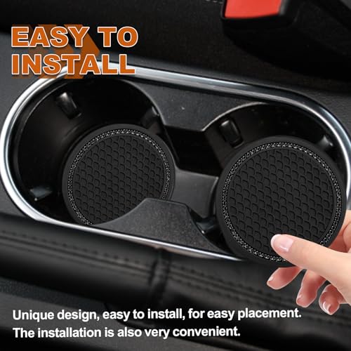 Portavasos para auto silicona 2.75 pulg 2 piezas negro miniatura 5
