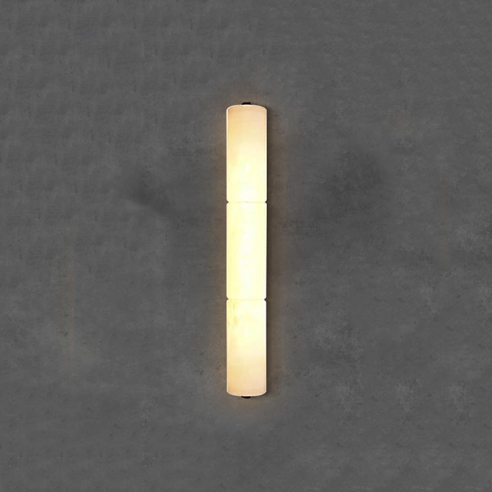 Applique da Parete Lineare LED Effetto Marmo Strisce Lunghe Lampade da Parete in Vetro Alabastro Bianco Ottone Pietra Naturale Applique da Bagno per Interni Camera da Letto Corridoio Soggiorno