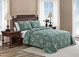Tommy Bahama - Queen Quilt Set, Coastal Reversible Cotton Bedding with Matching Shams, Super Soft Bedding Set (Turtle Cove Green, Queen)