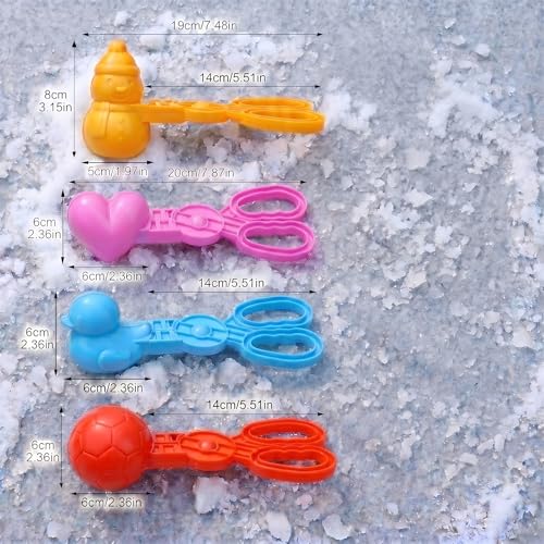 UMUACCAN 4 Pcs Sand Molds Maker, Beach Toy for Kids, Ball/Duck/Heart/Snowman Shapes, Sandbox Outdoor PlaySand Toys, Gifts(Red/Blue/Pink/Yellow) — view 2