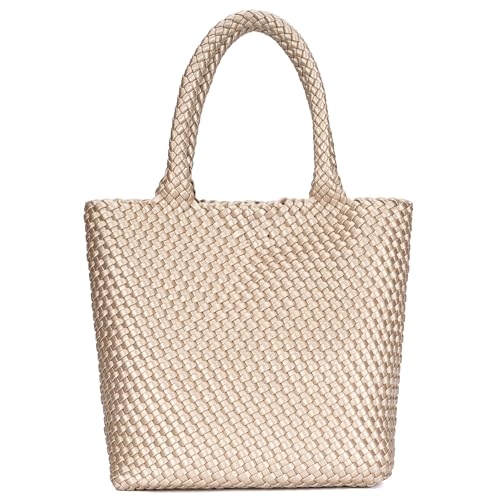 Bolso tote trenzado vegano para mujer miniatura 1
