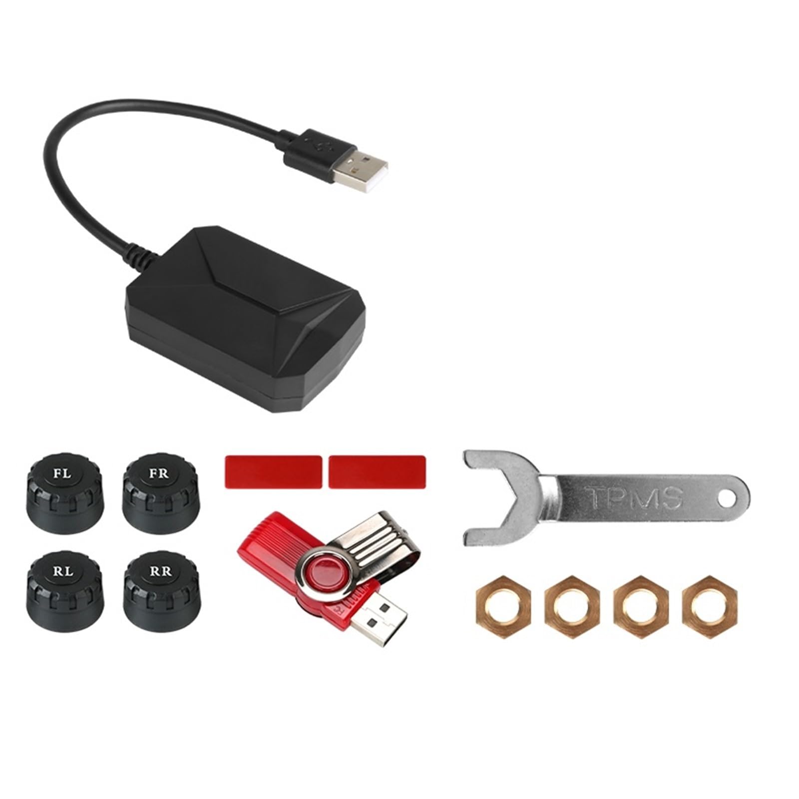 system kontroli ciśnienia w oponach System Monitorowania Ciśnienia W Oponach TPMS 5V Wewnętrzny Zewnętrzny Do Nawigacji Samochodowej Z Wyświetlaczem I Alarmem(External sensor)