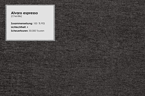 CAVADORE 3er Sofa Wyk / 3-Sitzer-Couch im Landhausstil mit Federkern + Holzfüßen / 186 x 90 x 89 / Chenille, Braun – Bild 7