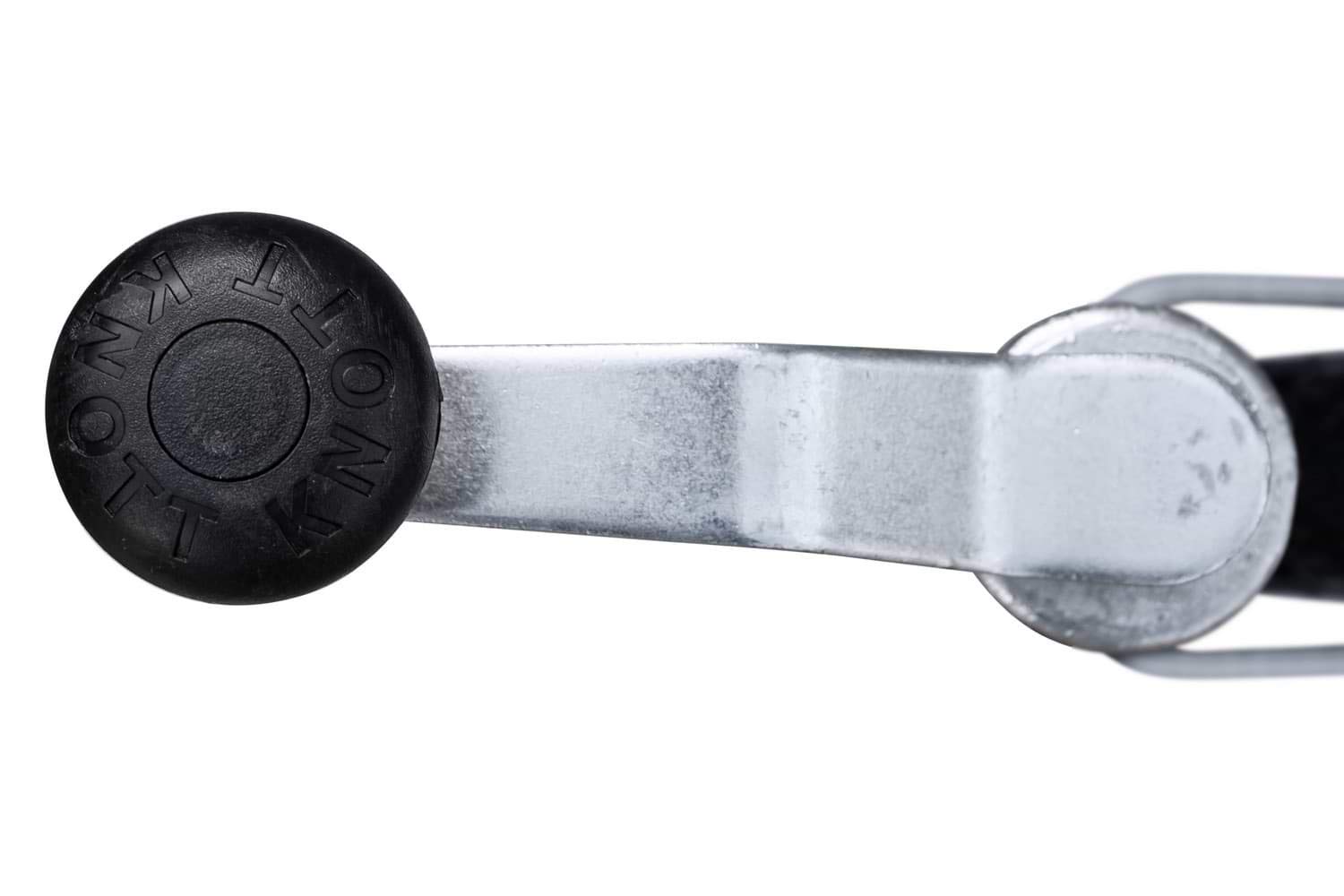 KNOTT roue de support TK48 150 kg, tube 48 mm, hauteur 500 a 720 mm, roue pneumatique 260 x 85 mm jante acier, montage sur collier, butee a billes, pour timon de remorque