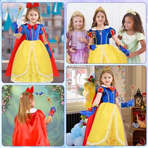 Disfraz princesa para niñas 7-8 años capa corona miniatura 6