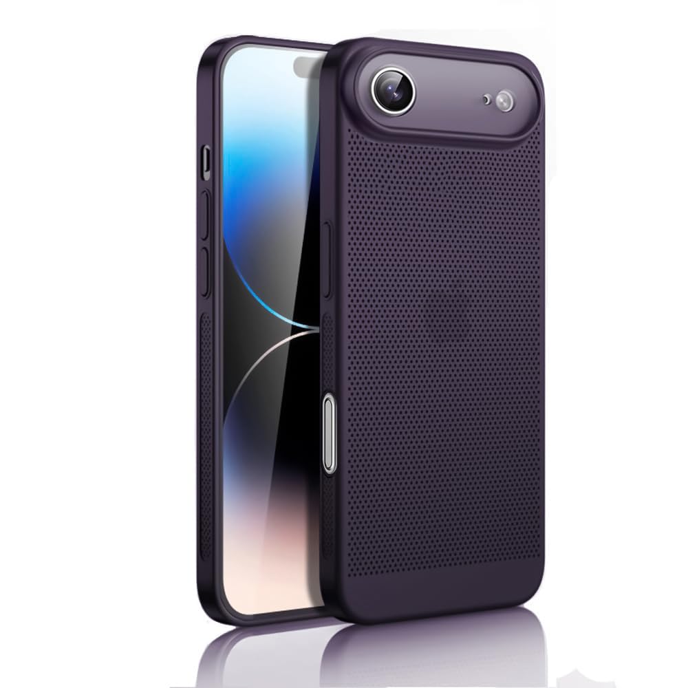 Dl3 Mobilak Case For iPhone 17 Air Heat Dissipation Case with Built-in Camera Lens Protector Slim Fit Breathable Cooling Anti-Fingerprint Hard PC Back Shockproof Cover