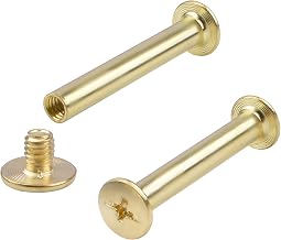 INCREWAY Chicago Binding Screws, 30 Brass Plated Binding Screws, Durable Cross Head Chicago Screws, 5 x 35 mm