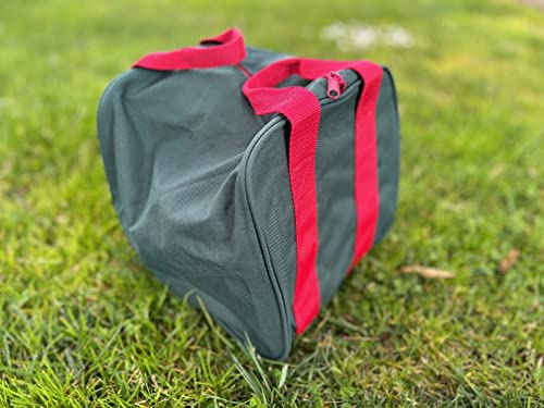 Buybocceballs Listing - Heavy Duty Nylon Bocce Bag - Green With Red Handles #TOP1