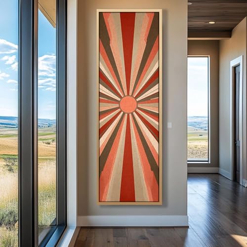 Tableau sur toile vertical XBTYKPB design long et étroit 60x180 cm pour mur de chambre ou bureau