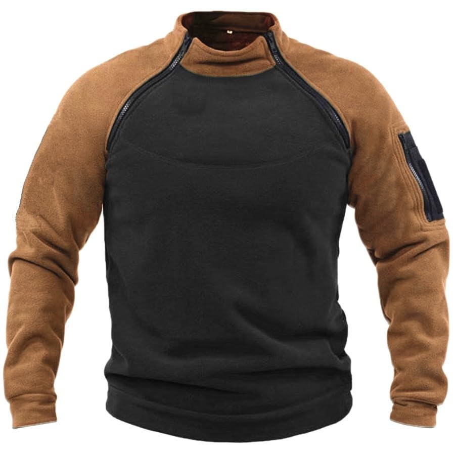 Sweat-shirt pour homme sans capuche en polaire légère coupe ample